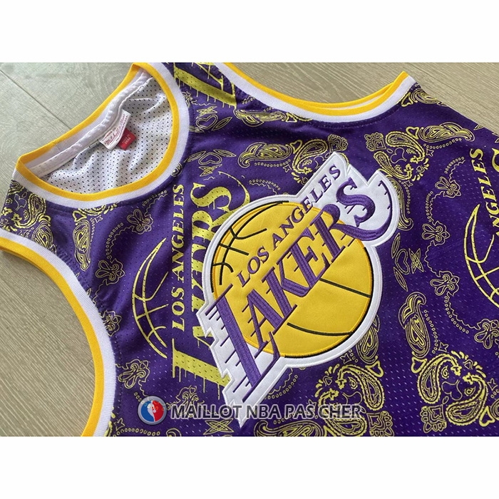 Maillot Los Angeles Lakers Kobe Bryant NO 24 Mitchell & Ness 2007-08 Volet2